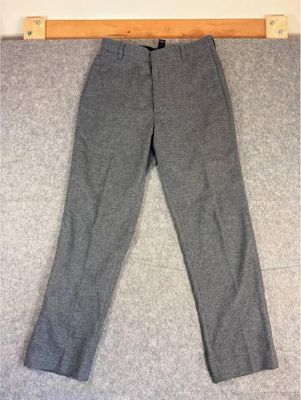 Vintage Y2K Banana Republic Hacking Stretch Wool Dress Pants Mens 33R Gray